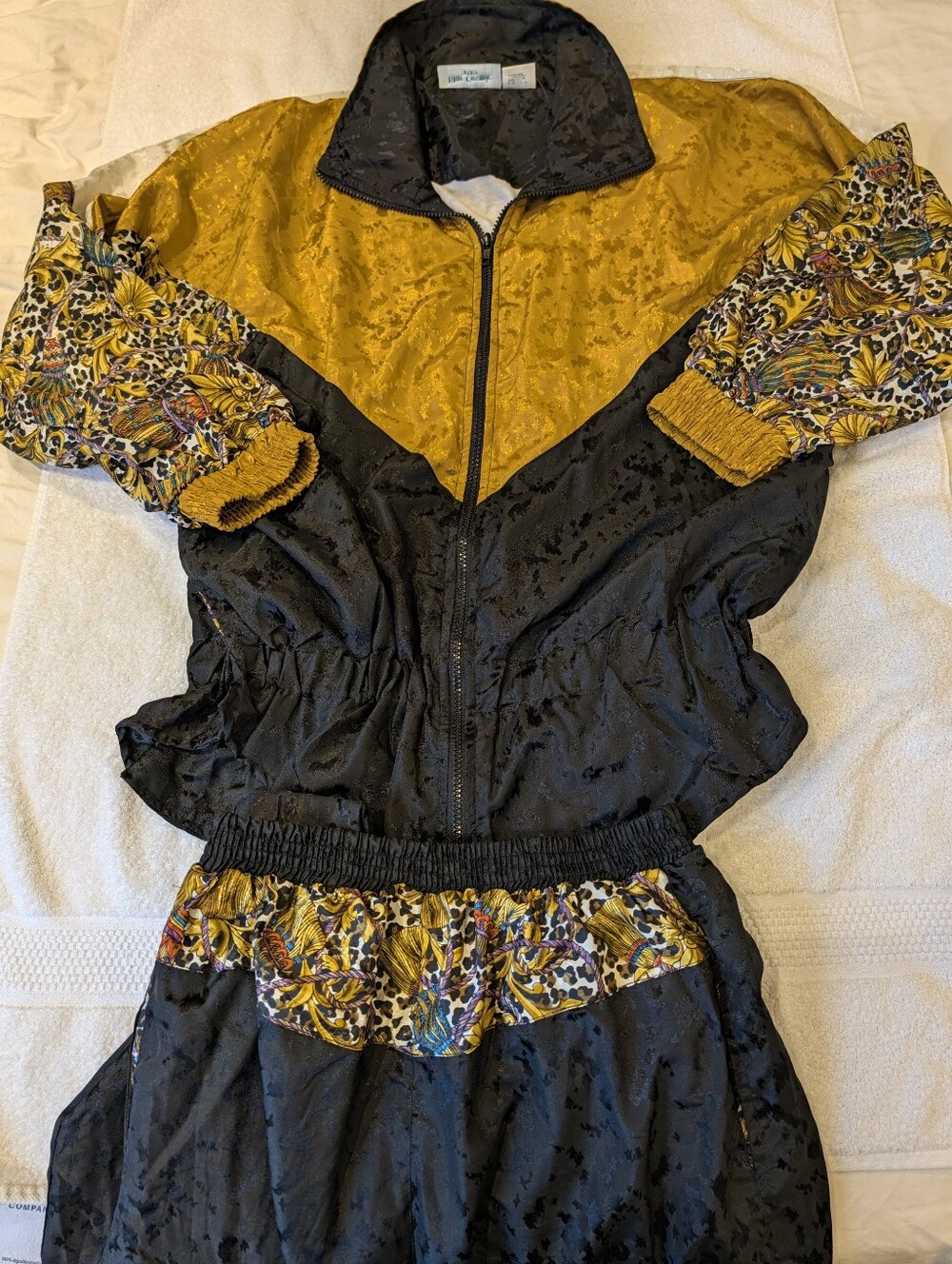 Vintage Blue Cosmic Sport Baroque Leopard Tracksuit Set M